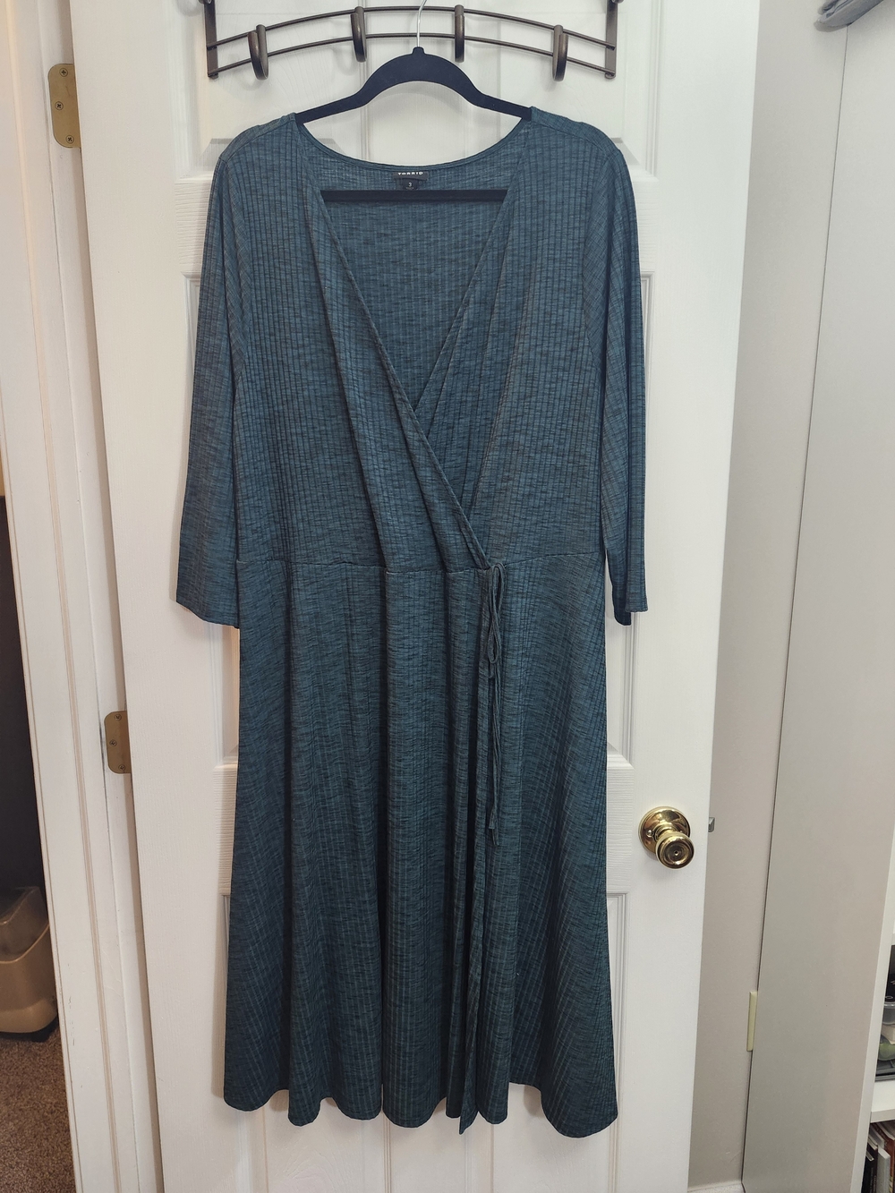 Torrid Teal Textured Knit Fit‑and‑Flare Dress, Size 3 (24 = 3X)